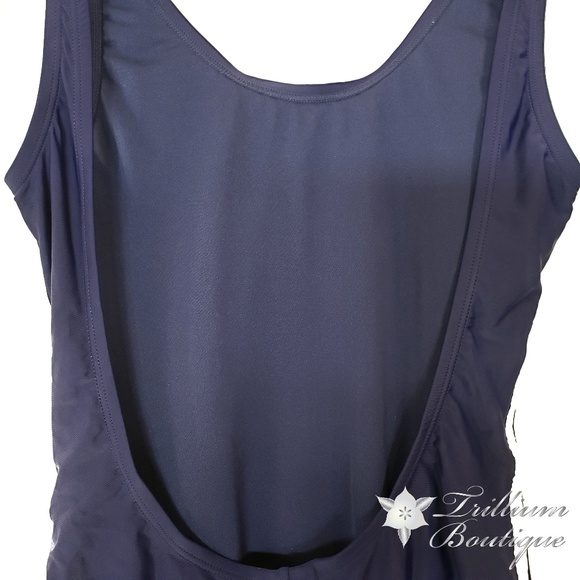 ADIDAS Women's Logo One-Piece Navy Swimsuit NWT! - Picture 4 of 7